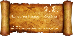 Hirschenhauser Roxána névjegykártya