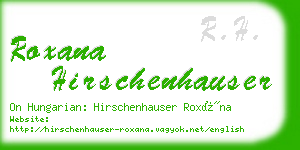 roxana hirschenhauser business card